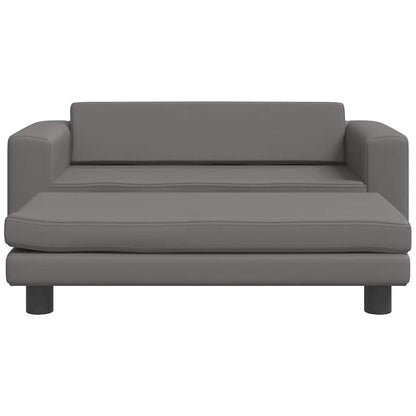 Divano Bambini con Poggiapiedi Grigio 100x50x30 cm Similpelle | homemem39