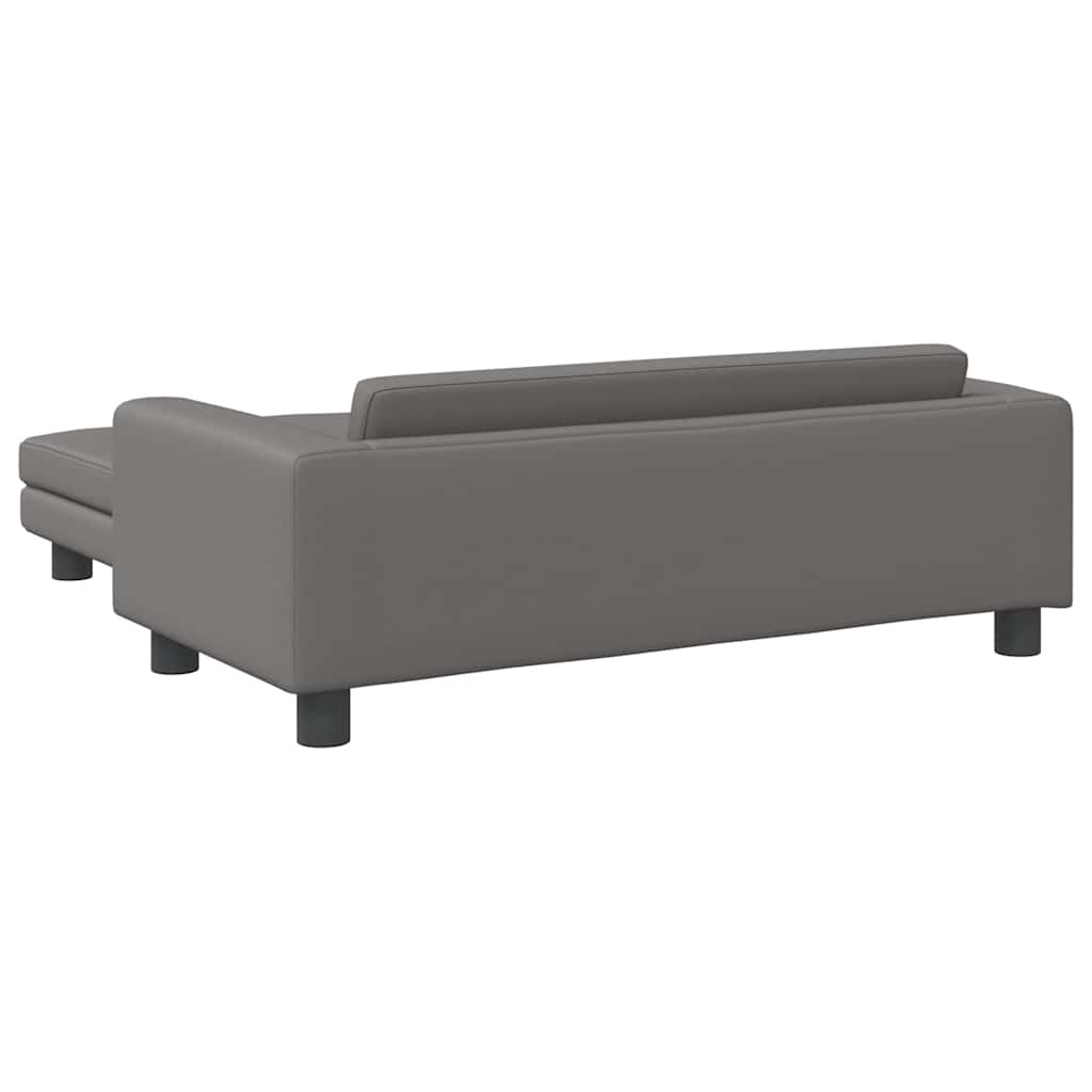 Divano Bambini con Poggiapiedi Grigio 100x50x30 cm Similpelle | homemem39