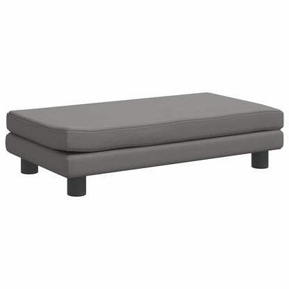 Divano Bambini con Poggiapiedi Grigio 100x50x30 cm Similpelle | homemem39