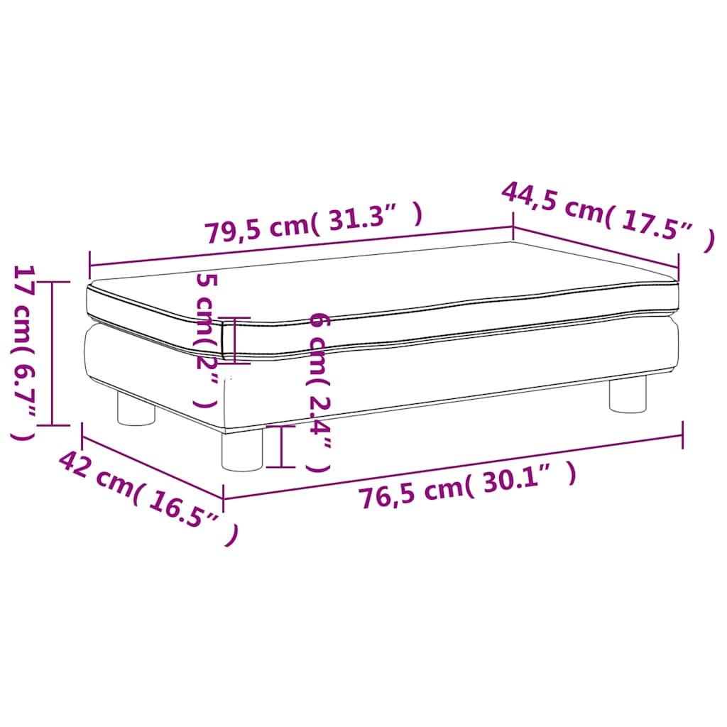 Divano Bambini con Poggiapiedi Grigio 100x50x30 cm Similpelle | homemem39