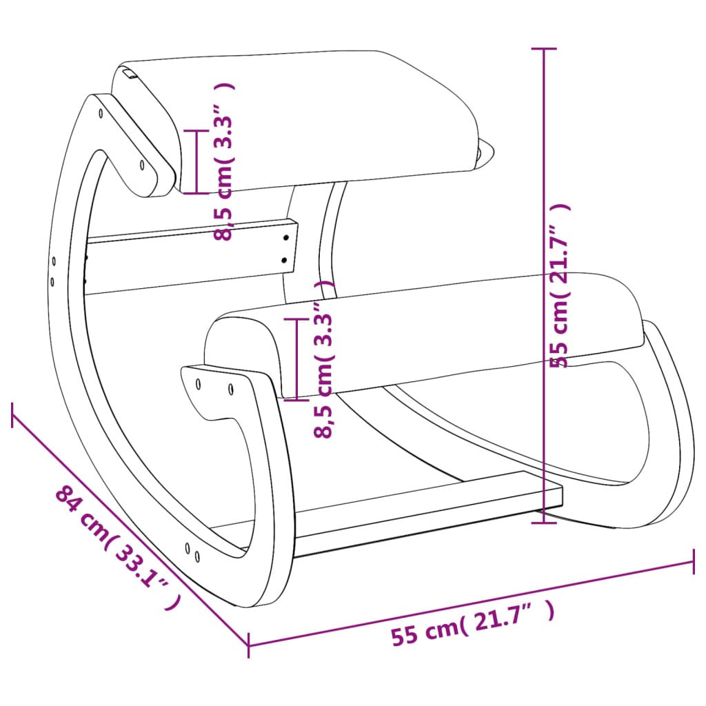 Sedia Inginocchiatoio Marrone 55x84x55 cm Compensato di Betulla | homemem39