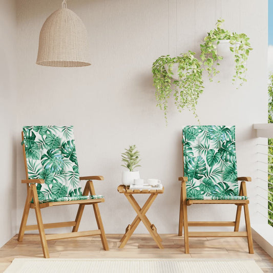 Sedie da Giardino Reclinabili con Cuscini 2 pz in Legno di Teak