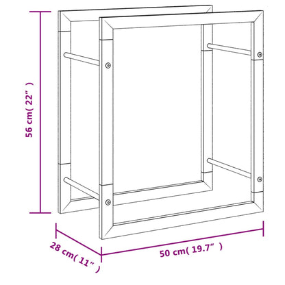 Portalegna 50x28x56 cm in Acciaio Inossidabile - homemem39