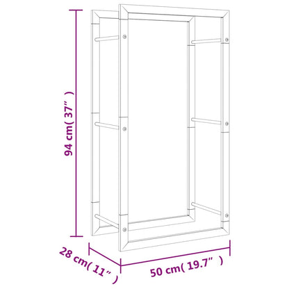 Portalegna 50x28x94 cm in Acciaio Inossidabile - homemem39