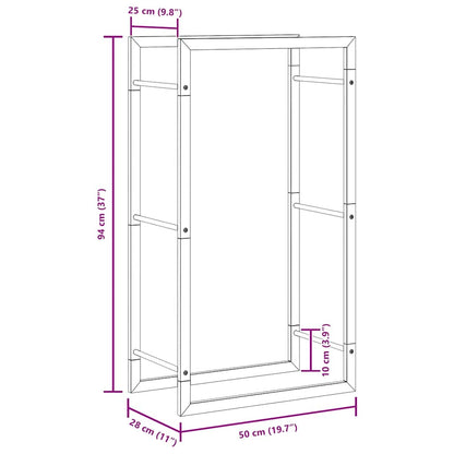 Wood holder 50x28x94 cm in Stainless Steel