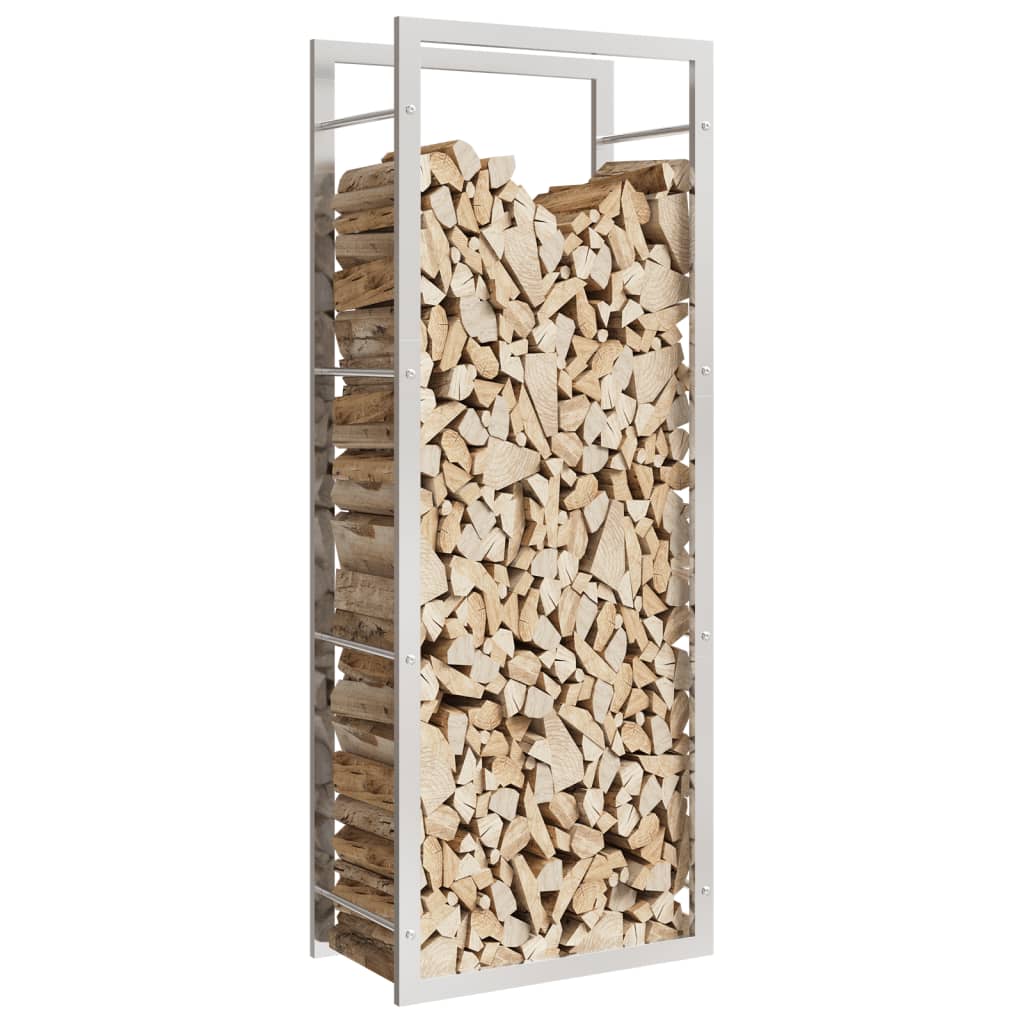 Portalegna 50x28x132 cm in Acciaio Inossidabile - homemem39