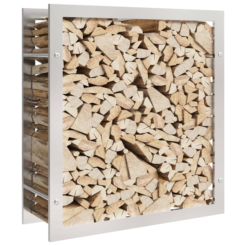 Portalegna 80x28x86 cm in Acciaio Inossidabile - homemem39