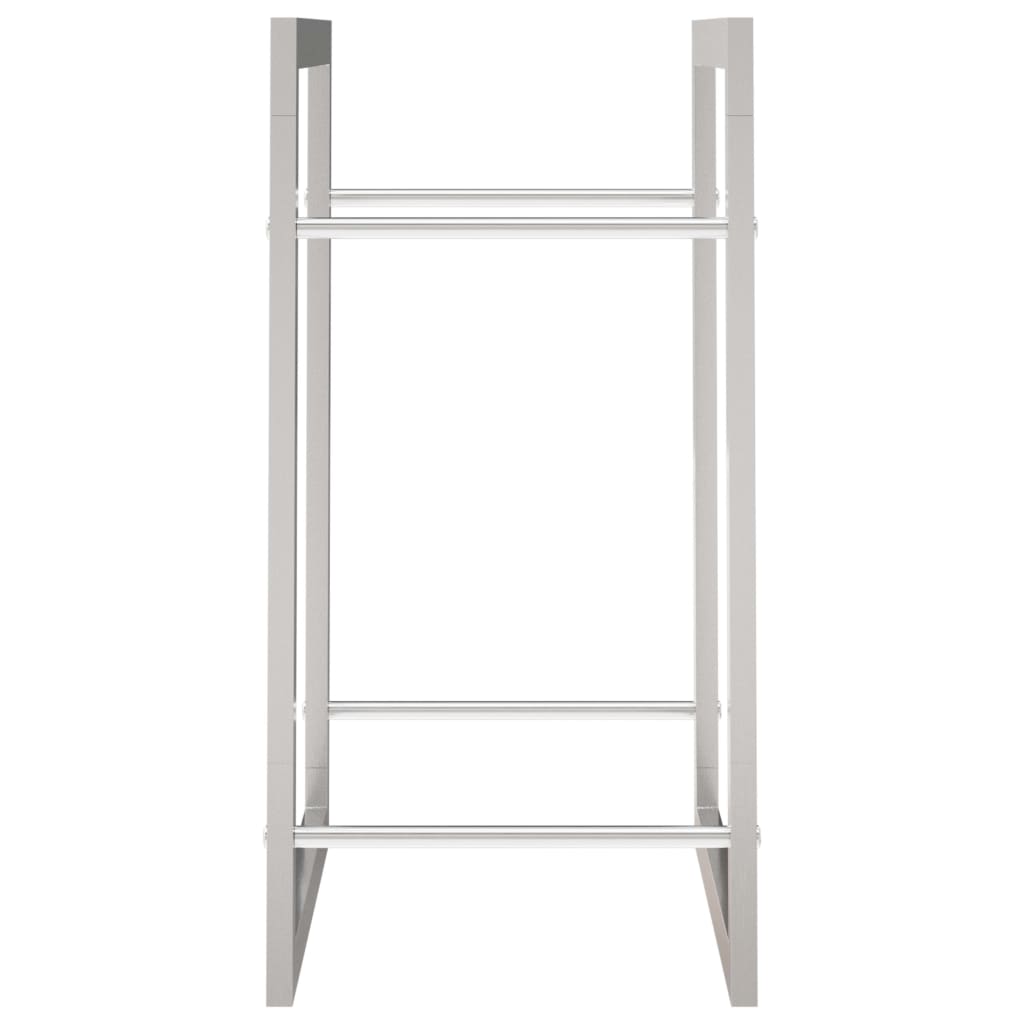 Portalegna 80x28x86 cm in Acciaio Inossidabile - homemem39