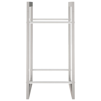 Portalegna 80x28x86 cm in Acciaio Inossidabile - homemem39