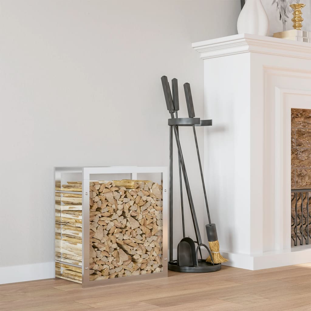 Wood holder 80x28x86 cm in Stainless Steel