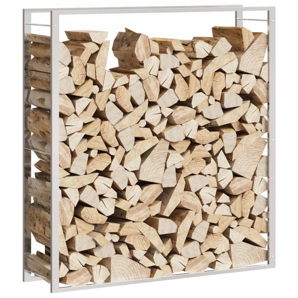 Portalegna 110x28x116 cm in Acciaio Inossidabile - homemem39