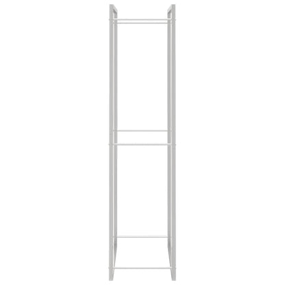 Portalegna 110x28x116 cm in Acciaio Inossidabile - homemem39