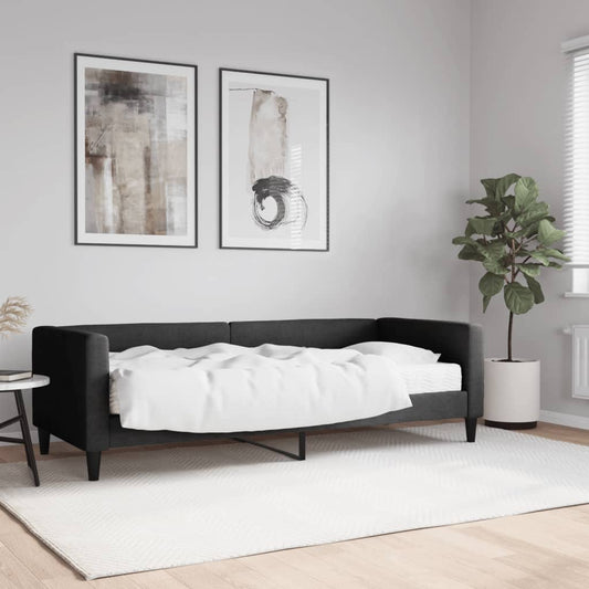 Divano Letto con Materasso Nero 80x200 cm in Tessuto - homemem39