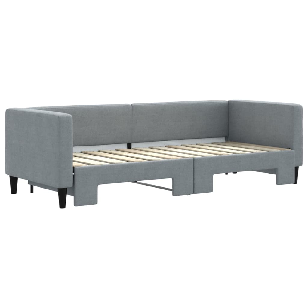Divano Letto con Letto Estraibile Grigio Chiaro 80x200 Tessuto - homemem39