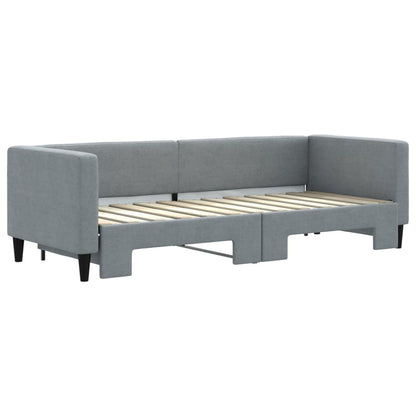 Divano Letto con Letto Estraibile Grigio Chiaro 80x200 Tessuto - homemem39