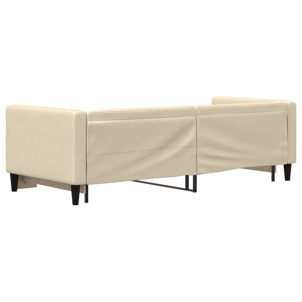 Divano Letto con Letto Estraibile Crema 80x200 cm Tessuto