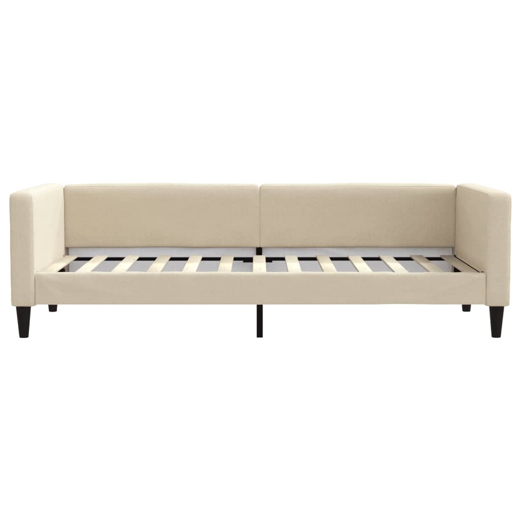 Divano Letto con Letto Estraibile Crema 80x200 cm Tessuto