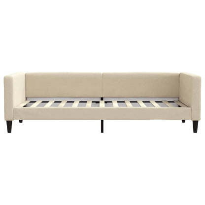 Divano Letto con Letto Estraibile Crema 80x200 cm Tessuto