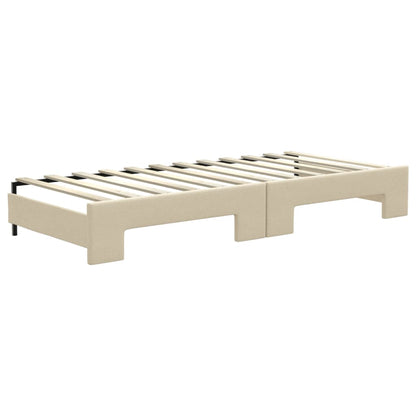 Divano Letto con Letto Estraibile Crema 80x200 cm Tessuto - homemem39