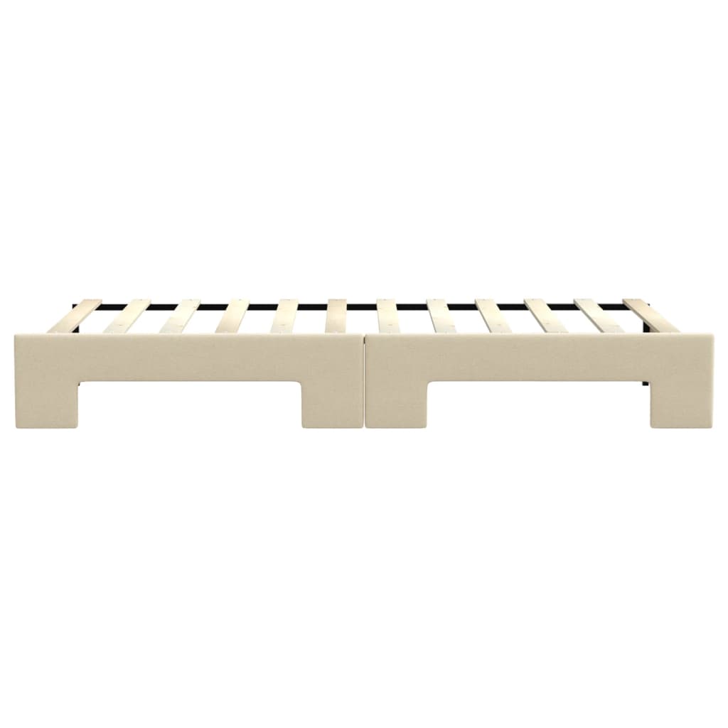 Divano Letto con Letto Estraibile Crema 80x200 cm Tessuto