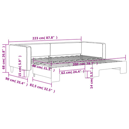 Divano Letto con Letto Estraibile Crema 80x200 cm Tessuto