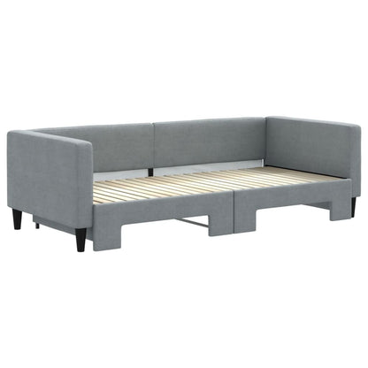 Divano Letto con Letto Estraibile Grigio Chiaro 90x200 Tessuto | homemem39