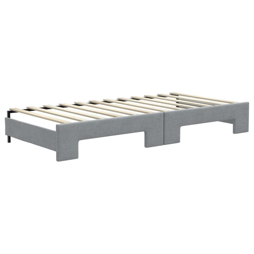 Divano Letto con Letto Estraibile Grigio Chiaro 90x200 Tessuto | homemem39