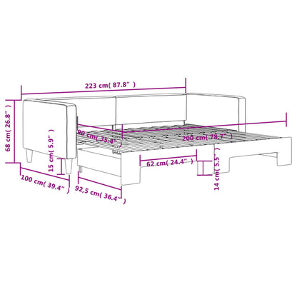 Divano Letto con Letto Estraibile Grigio Chiaro 90x200 Tessuto | homemem39