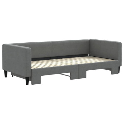Divano Letto con Letto Estraibile Grigio Scuro 90x200cm Tessuto | homemem39