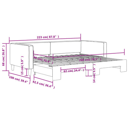 Divano Letto con Letto Estraibile Grigio Scuro 90x200cm Tessuto | homemem39
