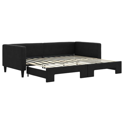 Divano Letto con Letto Estraibile Nero 90x200 cm in Tessuto - homemem39