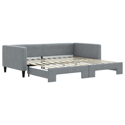 Divano Letto con Letto Estraibile Grigio Chiaro 100x200 Tessuto - homemem39