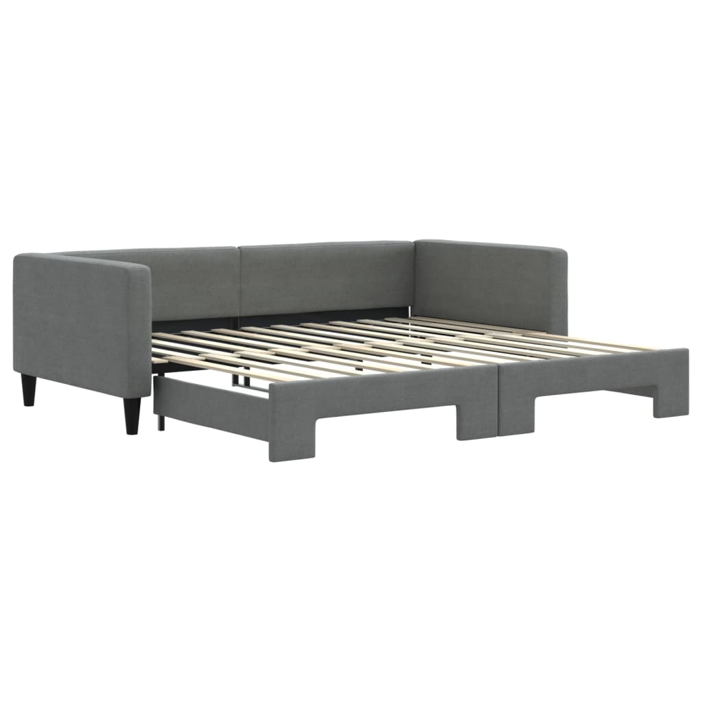 Divano Letto con Letto Estraibile Grigio Scuro 100x200 Tessuto - homemem39