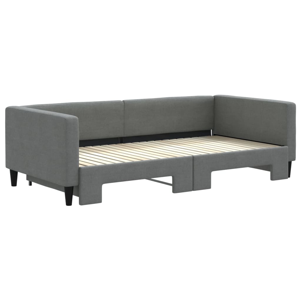 Divano Letto con Letto Estraibile Grigio Scuro 100x200 Tessuto - homemem39
