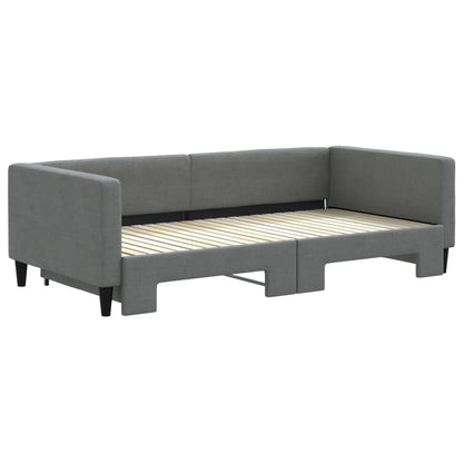 Divano Letto con Letto Estraibile Grigio Scuro 100x200 Tessuto - homemem39