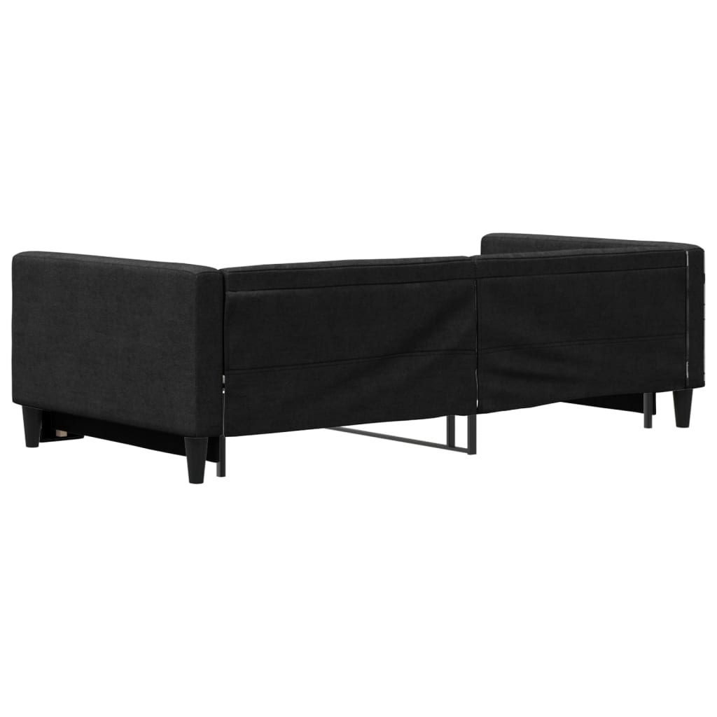 Divano Letto con Letto Estraibile Nero 100x200 cm in Tessuto - homemem39