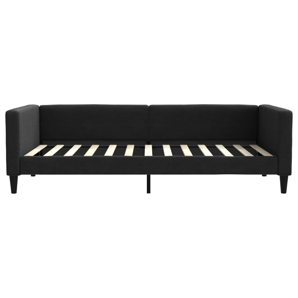 Divano Letto con Letto Estraibile Nero 100x200 cm in Tessuto