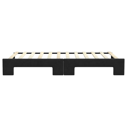 Divano Letto con Letto Estraibile Nero 100x200 cm in Tessuto
