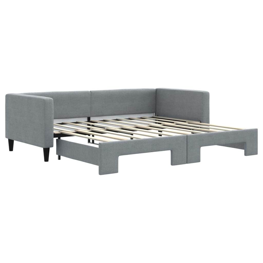 Divano Letto con Letto Estraibile Grigio Chiaro 90x190 Tessuto - homemem39