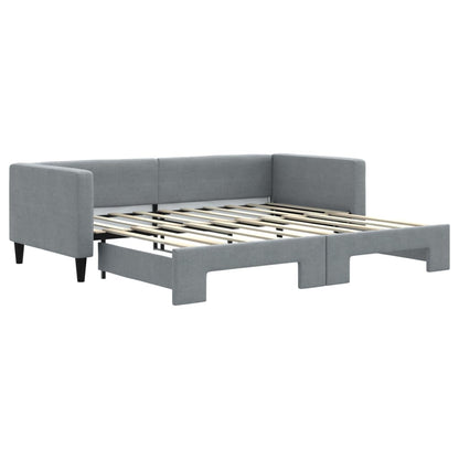 Divano Letto con Letto Estraibile Grigio Chiaro 90x190 Tessuto - homemem39