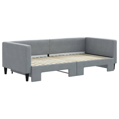 Divano Letto con Letto Estraibile Grigio Chiaro 90x190 Tessuto - homemem39