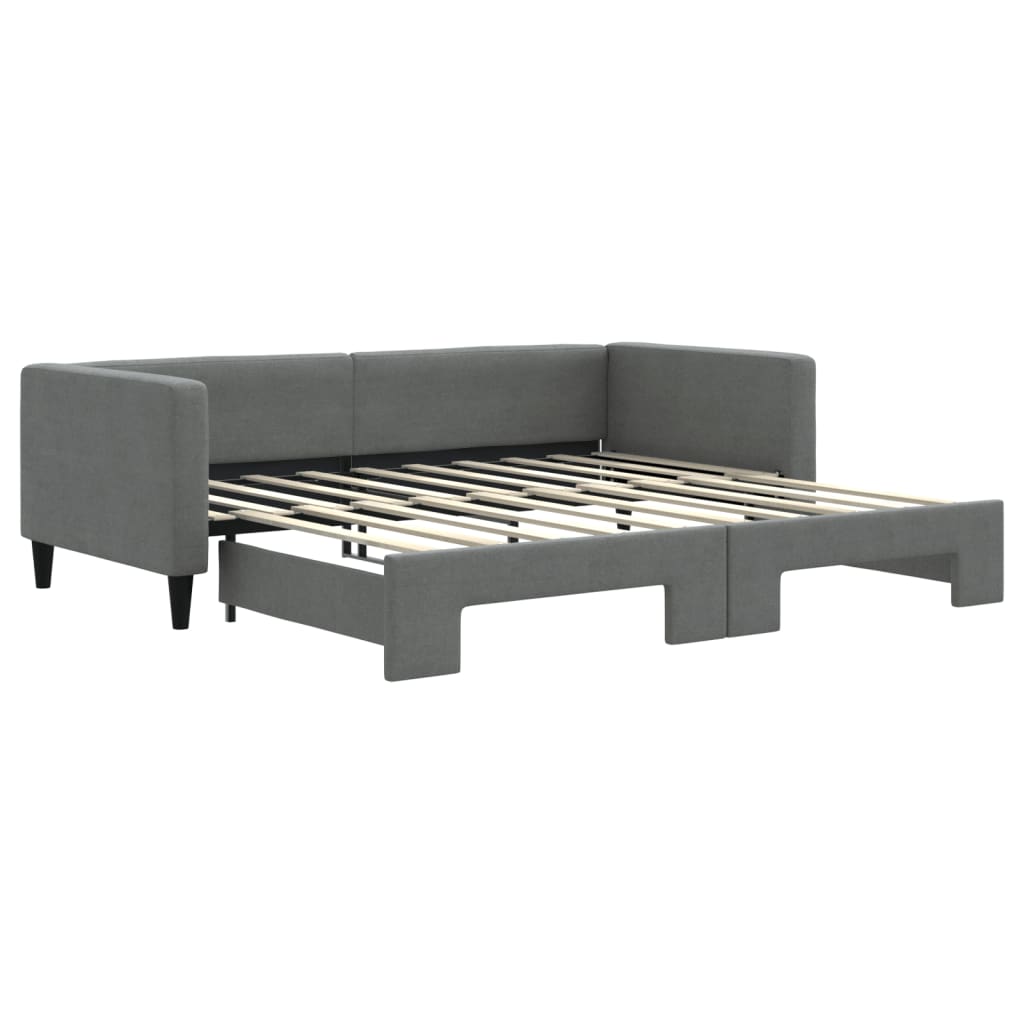 Divano Letto con Letto Estraibile Grigio Scuro 90x190cm Tessuto - homemem39