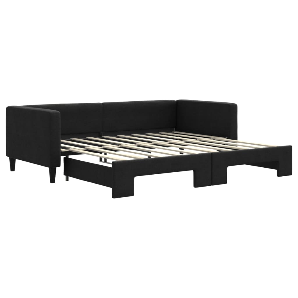Divano Letto con Letto Estraibile Nero 90x190 cm in Tessuto | homemem39