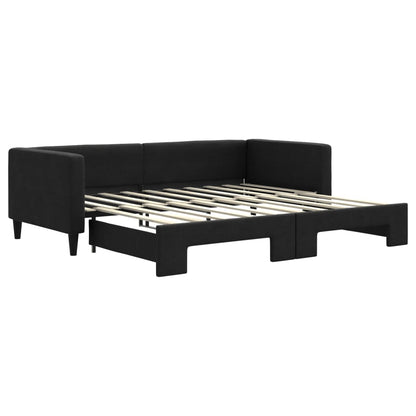 Divano Letto con Letto Estraibile Nero 90x190 cm in Tessuto | homemem39