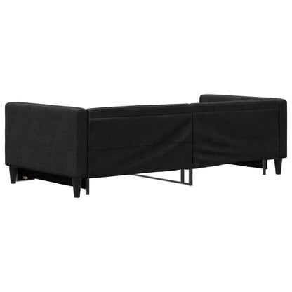 Divano Letto con Letto Estraibile Nero 90x190 cm in Tessuto | homemem39