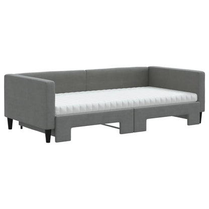 Divano Letto Estraibile Materassi Grigio Scuro 100x200 Tessuto - homemem39