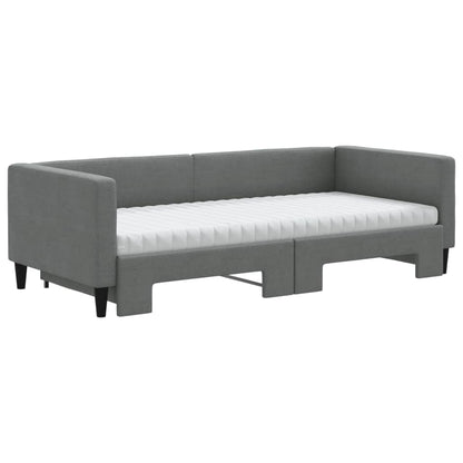 Divano Letto Estraibile Materassi Grigio Scuro 90x190cm Tessuto - homemem39