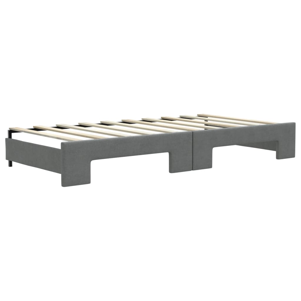 Divano Letto Estraibile Materassi Grigio Scuro 90x190cm Tessuto - homemem39