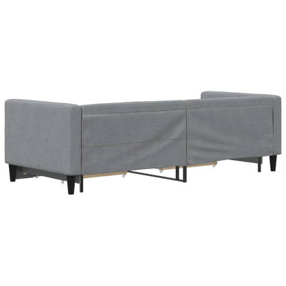 Divano Letto Estraibile Cassetti Grigio Chiaro 80x200cm Tessuto - homemem39