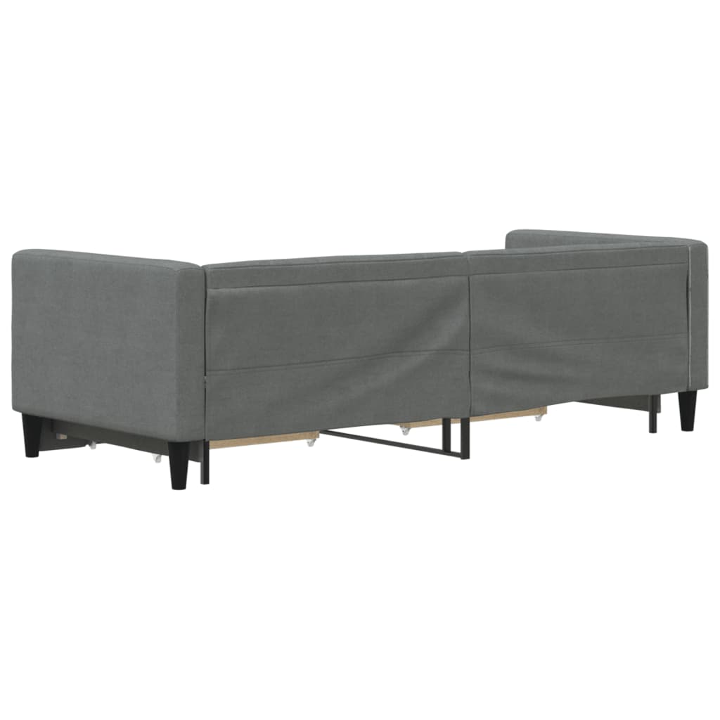 Divano Letto Estraibile Cassetti Grigio Scuro 80x200cm Tessuto - homemem39